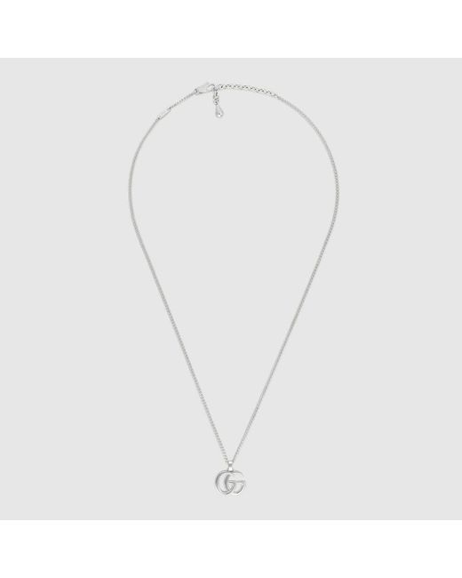 Gucci Metallic Gg Marmont Pendant Necklace