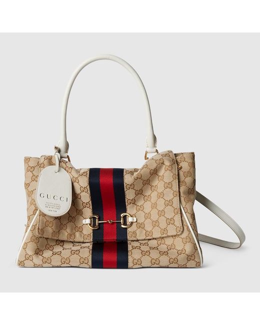 Gucci Natural Paparazzo Medium Top Handle Bag