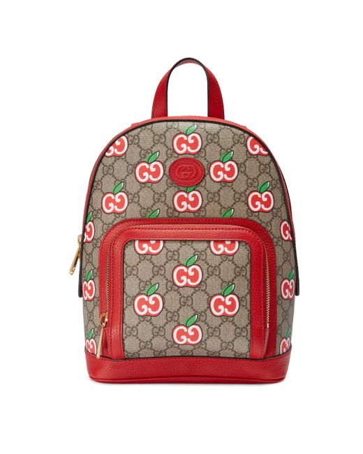 Gucci Natural Small Backpack With GG Apple Print