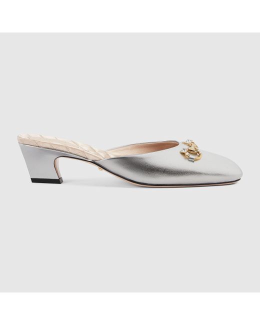 Gucci Horsebit Mule in Metallic Lyst