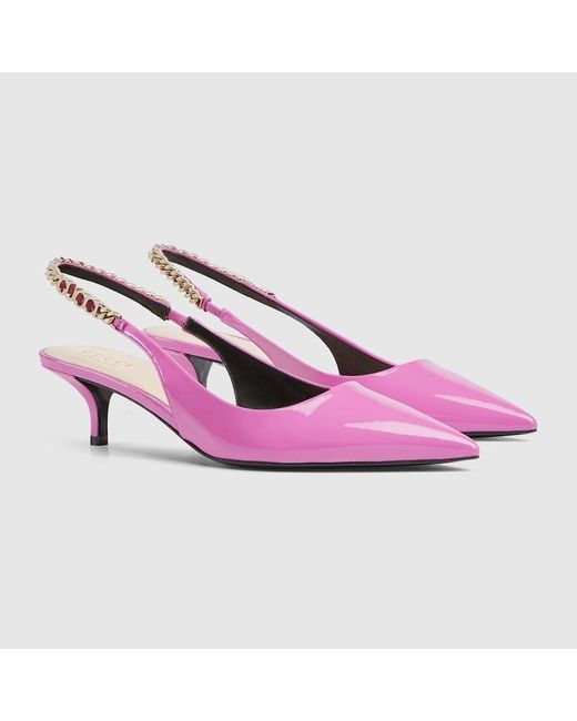 Zapato de Salón Signoria con Talón Descubierto Gucci de color Pink