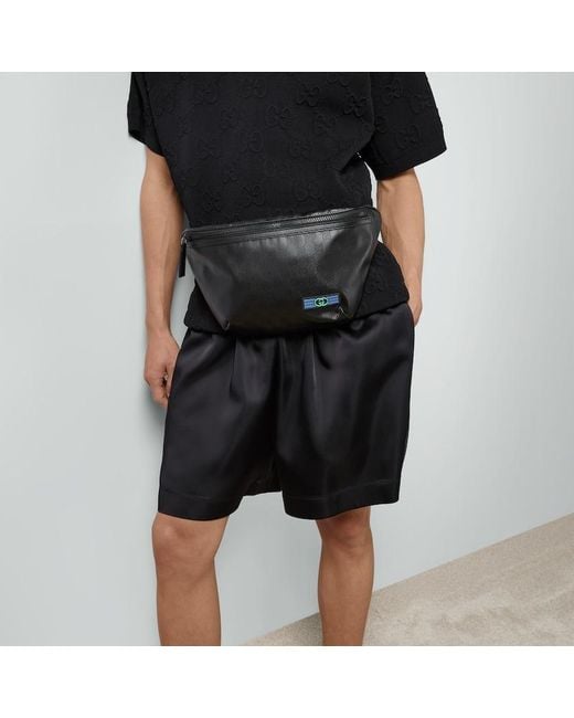 Gucci Black GG Crystal Belt Bag for men