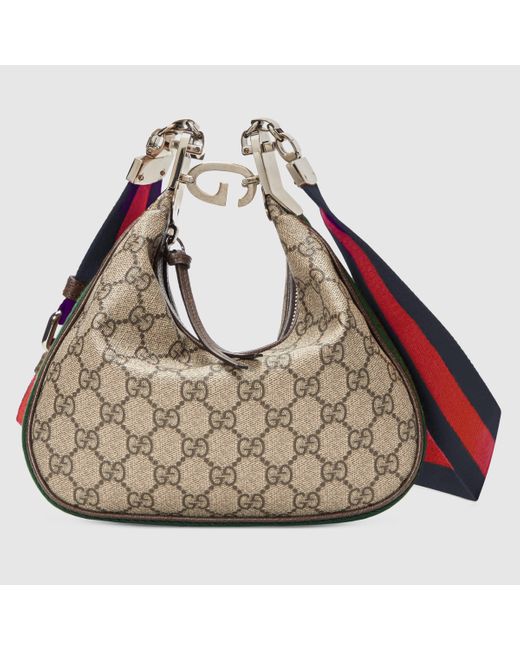 GUCCI Attache small leather-trimmed printed coated-canvas shoulder bag