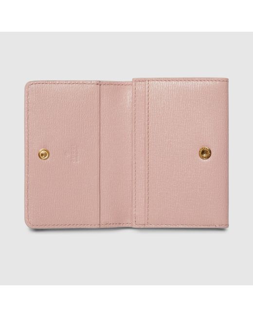 Gucci スクリプト カードケース, ピンク, Leather Pink