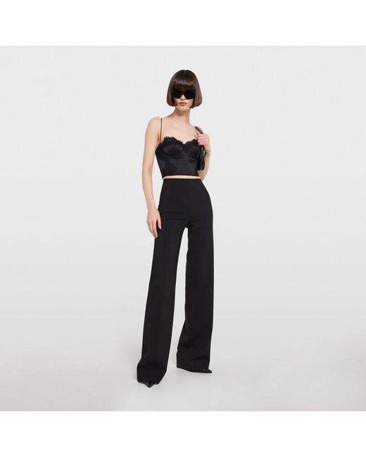 Gucci Black Embroidered Silk Satin Top