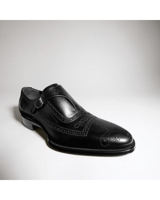 Gucci Black Monk Strap Shoe, Uk for men