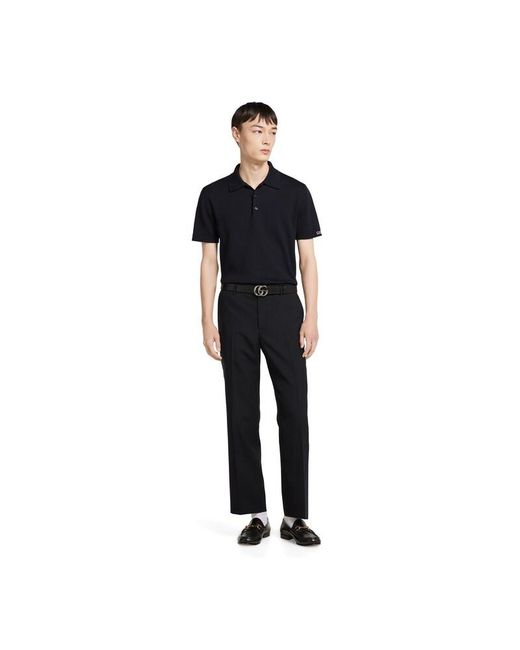 Gucci Black Silk Cotton Knit Polo Shirt, Size Xl, Ready-To-Wear for men