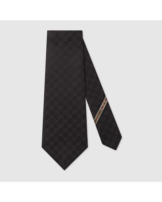 Gucci Black Double G Pattern Tie for men