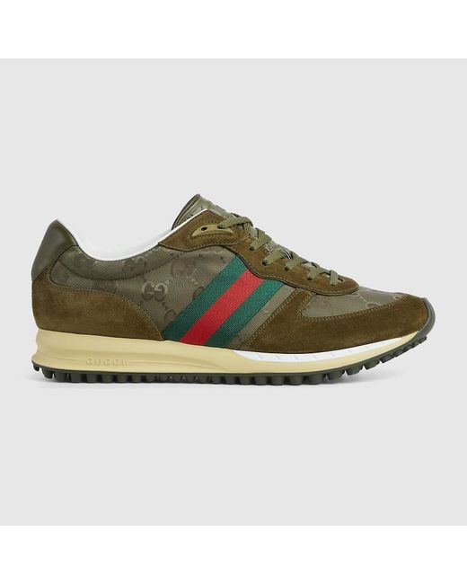 Gucci Green グッチ パネル レースアップ スニーカー for men