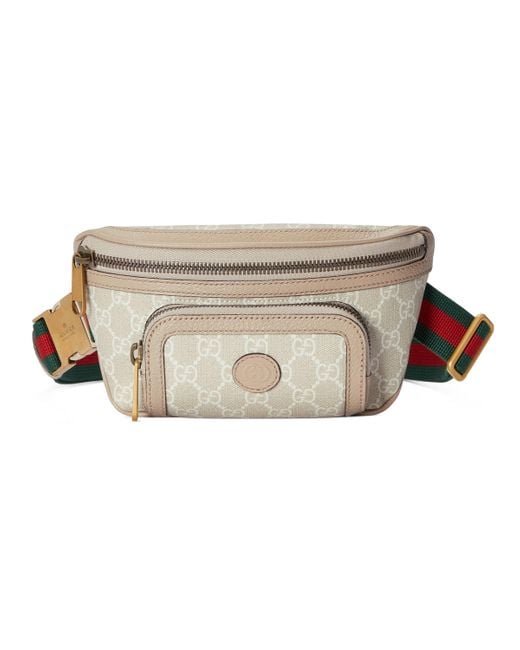 Gucci Canvas Belt Bag With Interlocking G In White Lyst Australia 