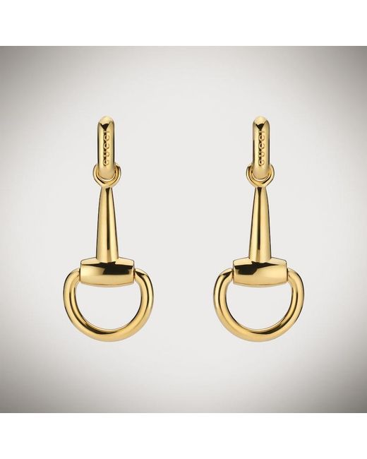 Gucci Metallic Horsebit Earrings, -Toned Metal