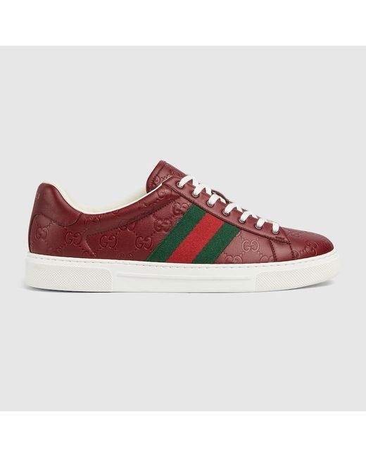 Gucci Ace Herrensneaker Mit Web, Grösse in Red für Herren