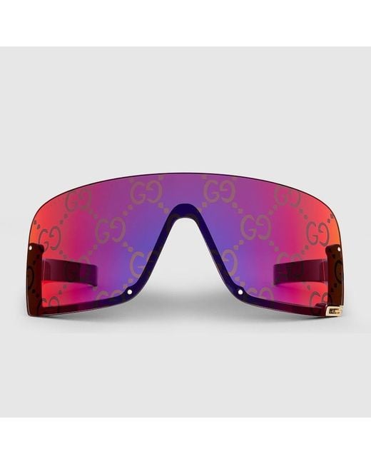Gucci Purple Mask-shaped Frame Sunglasses