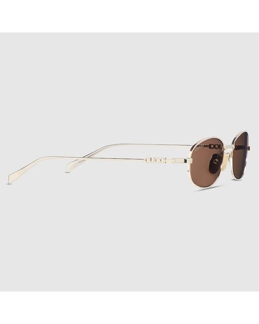 Gucci Brown Oval Frame Sunglasses