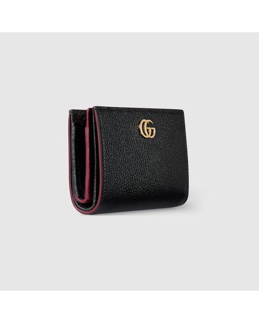 Gucci Black Bi-Color Gg Marmont Small Wallet, Leather