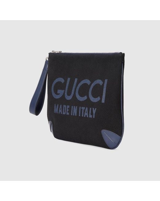 Pouch Con Stampa di Gucci in Black da Uomo
