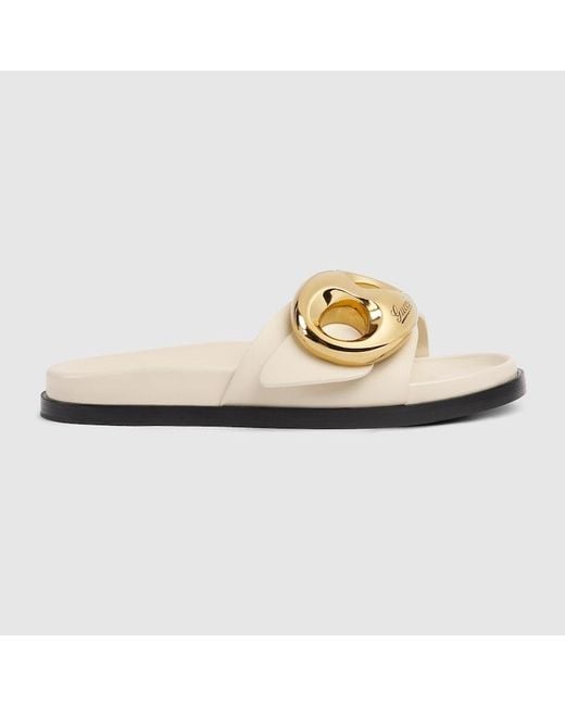 Gucci Metallic Marina Chain Slide Sandal