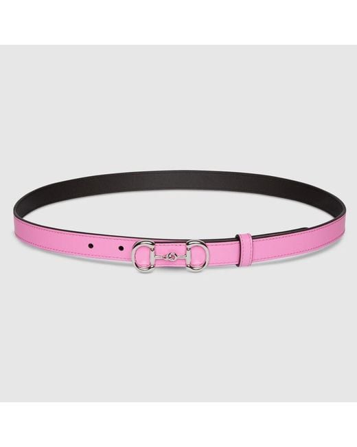 Gucci Red Thin Belt With Horsebit Buckle, Size 100