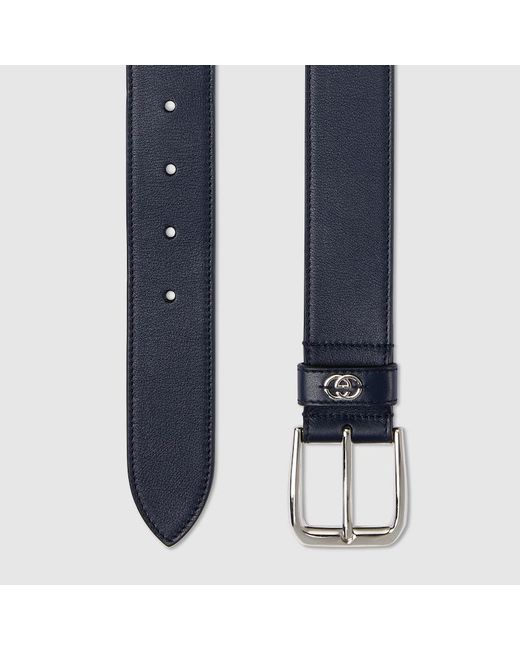 Cinturón con Detalle de GG Entrelazada Gucci de hombre de color Blue