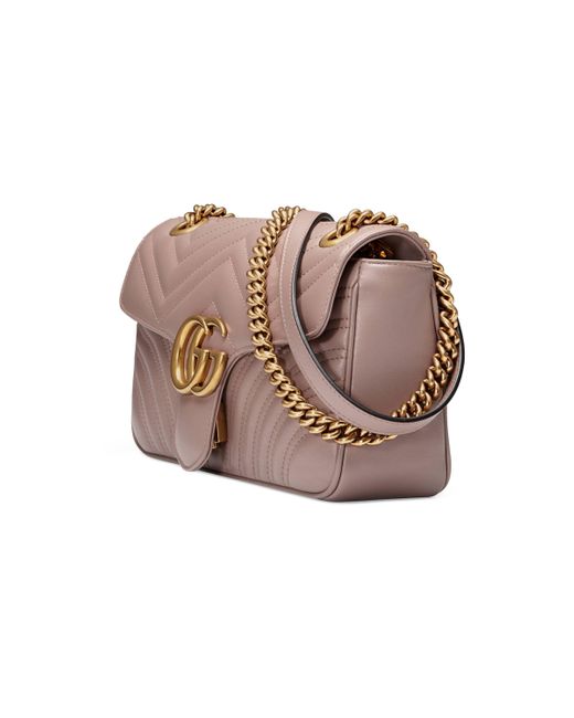 Succes Beweren slaaf Gucci Leather GG Marmont Matelassé Shoulder Bag in Beige (Pink) - Save 26%  - Lyst