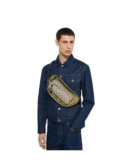 Borsa A Tracolla Match Con Gg Misura Media di Gucci in Green da Uomo