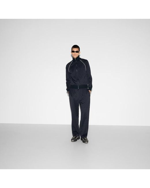 Gucci Blue Gg Nylon And Jersey Pant, Ready-To-Wear for men