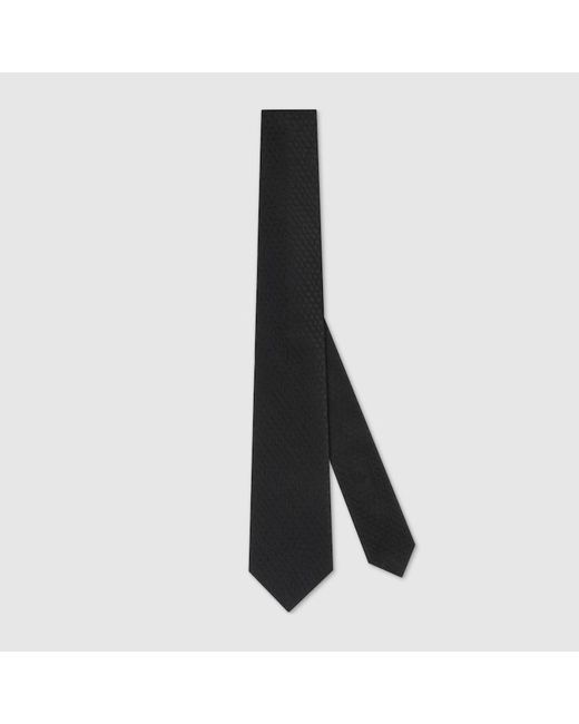 Gucci Black Allover Silk Tie for men