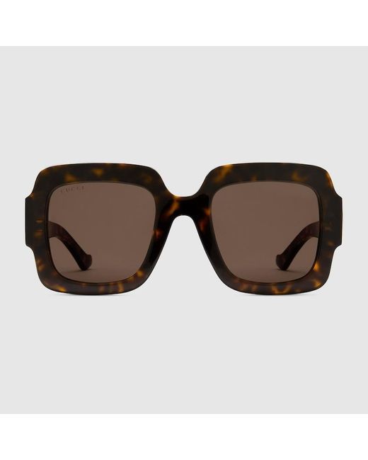 Gucci Brown Square-frame Double G Sunglasses