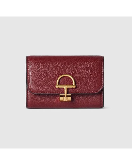 Gucci Red Softbit Card Case, Leather