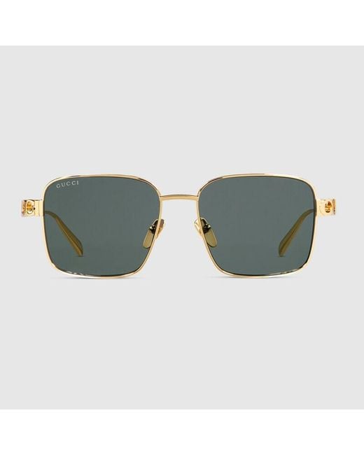 Lunettes De Soleil Carrées Gucci en coloris Brown
