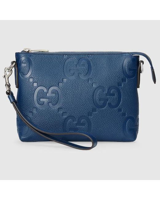 Gucci Blue Jumbo GG Small Messenger Bag for men