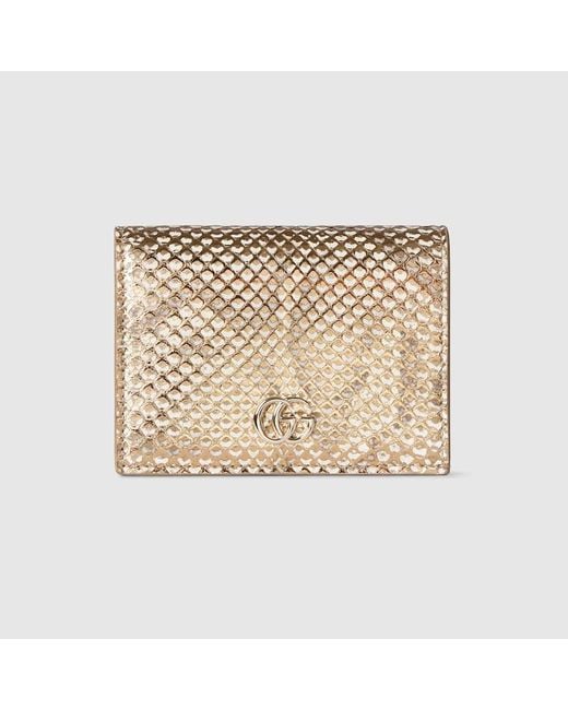 Portefeuille En Python Gg Marmont Petit Format Gucci en coloris Natural