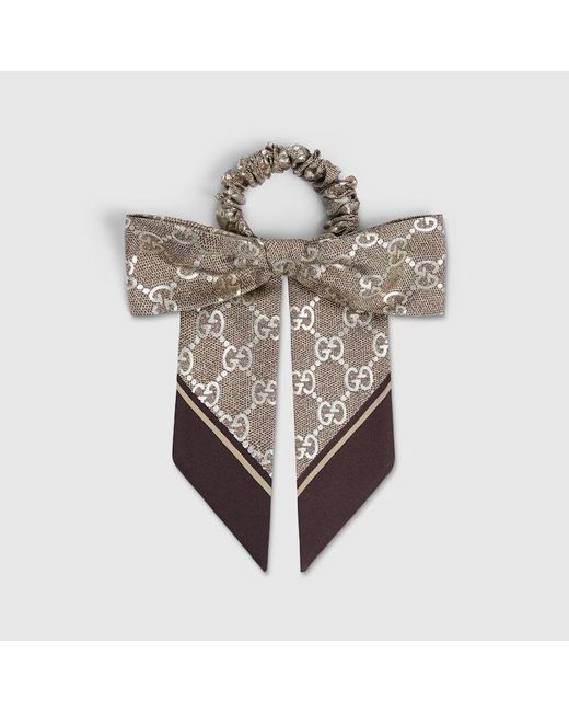 Chouchou En Jacquard De Soie Gg Gucci en coloris Metallic
