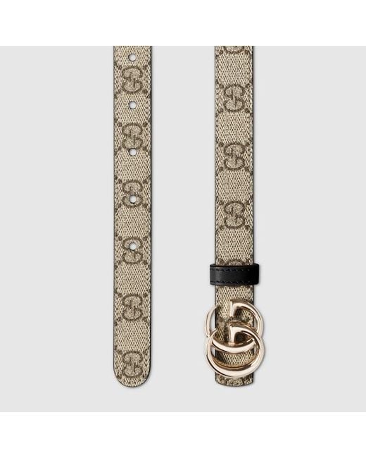 Cintura Sottile Reversibile Gg Marmont, Taglia 100 di Gucci in Black
