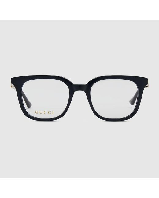Gucci Rechteckiges Brillengestell in Black für Herren