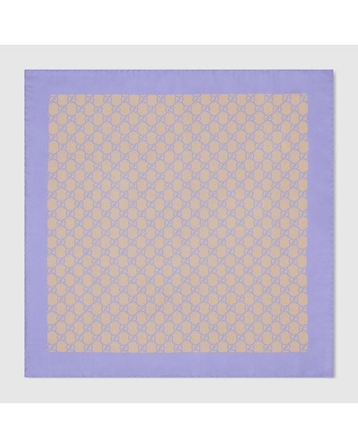 Gucci Purple Gg Silk Twill Bandana