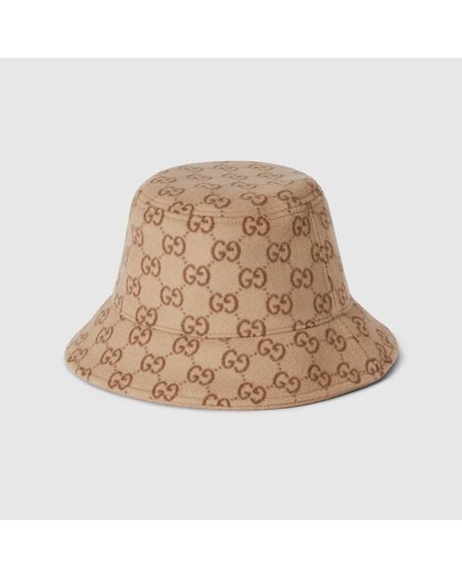 Gucci Natural Gg Wool Bucket Hat