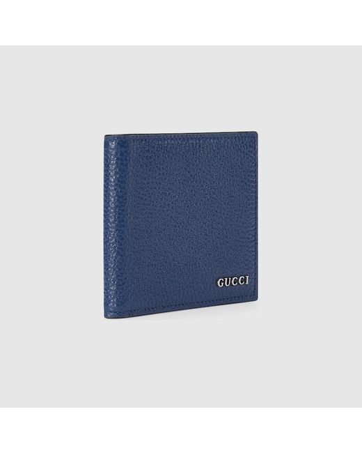 Gucci Blue Bi-fold Wallet With Logo for men