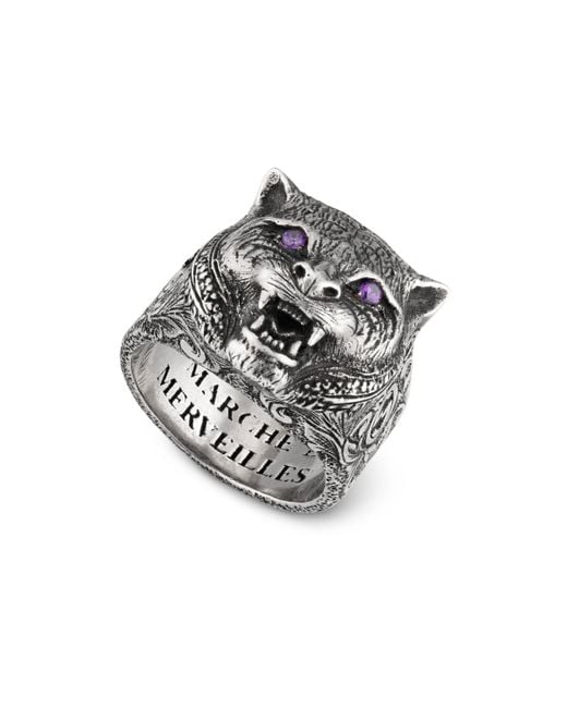 Gucci Garden Feline Head Ring for Men | Lyst