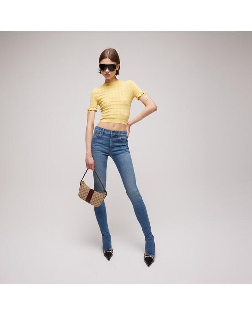 Gucci Yellow Braided Cotton Blend Top