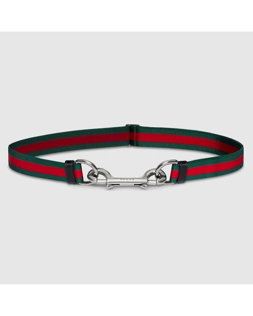Gucci Red Thin Belt With Double Snap Hook Buckle, Size 60 for men