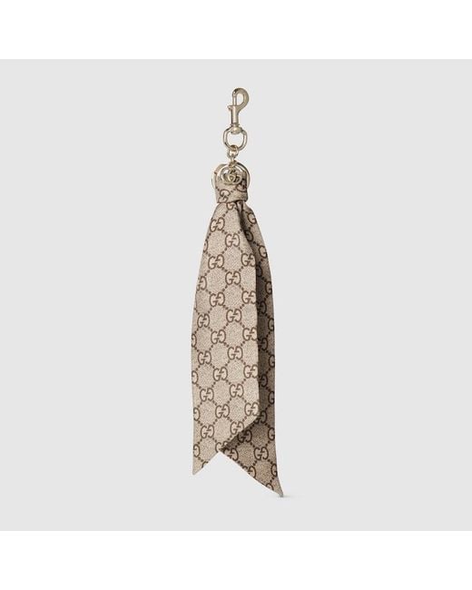 Gucci Metallic Keychain With Gg Silk