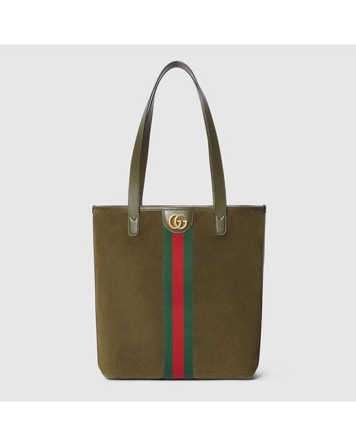 Gucci Green Ophidia Medium Tote Bag, Suede for men