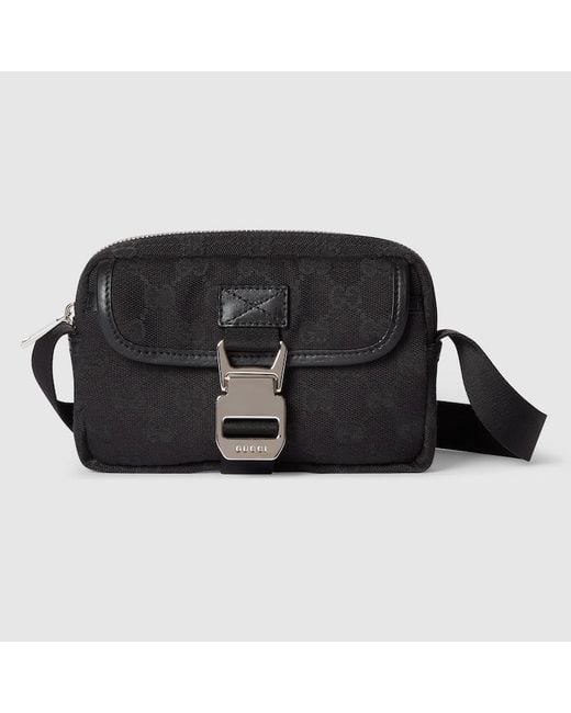 Gucci Black Gg Canvas Mini Bag, Gg Canvas for men