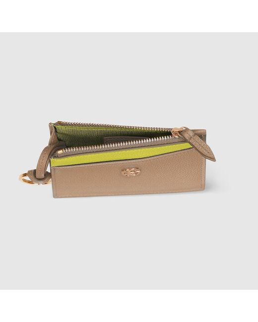 Gucci Natural Gg Marmont Zip Key Pouch
