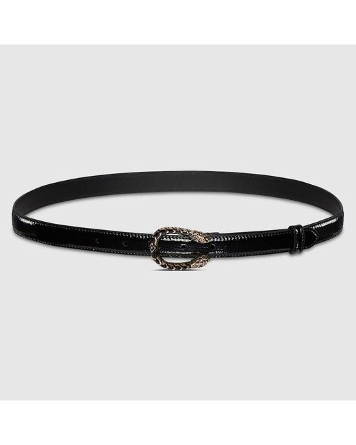 Cintura Sottile Con Fibbia Dionysus, Taglia 100 di Gucci in Black