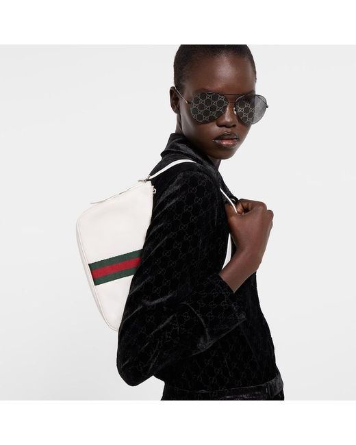 Gucci White Lunetta Small Crossbody Bag for men