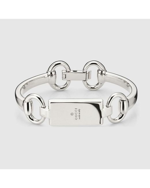 Gucci Metallic Horsebit Motif Bangle Bracelet