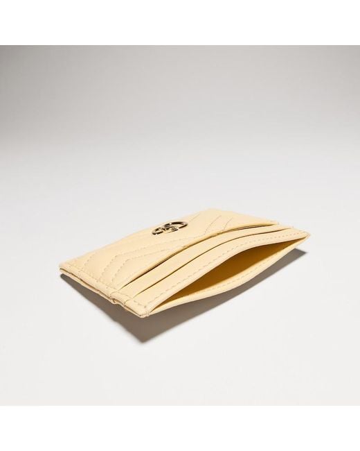 Gucci Natural Gg Marmont Card Case, Leather