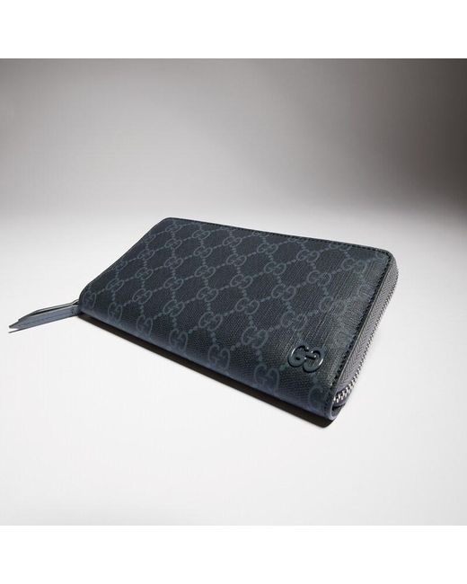 Gucci Black Interior Gg Zip Around Wallet for men